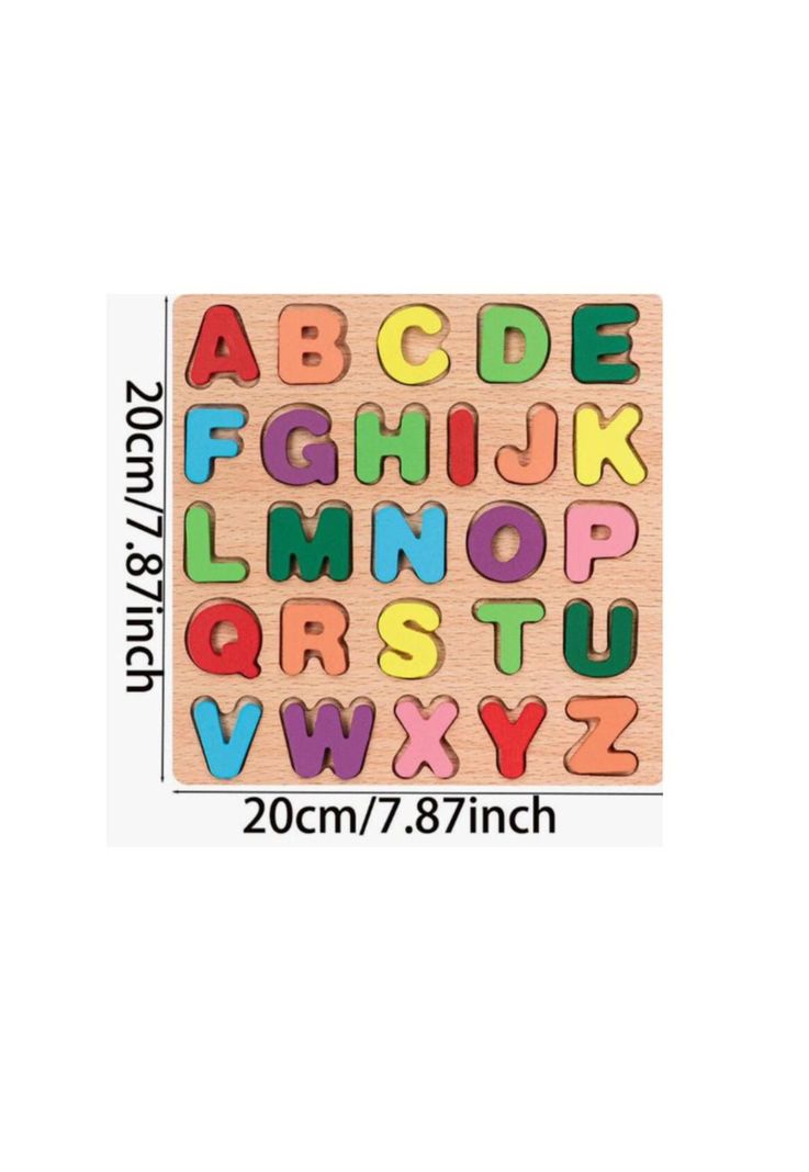 Juego Madera Letras Números Didáctico Niños Abecedario Encaj (MODELO1:LETRAS)-3