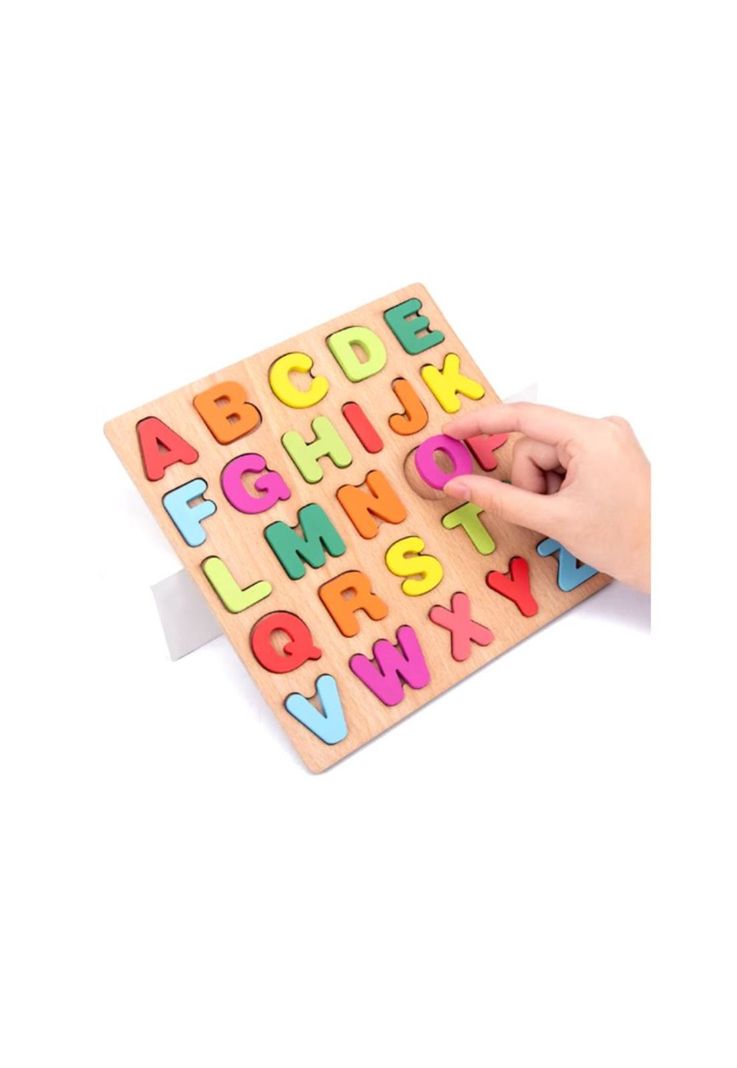 Juego Madera Letras Números Didáctico Niños Abecedario Encaj (MODELO1:LETRAS)-4