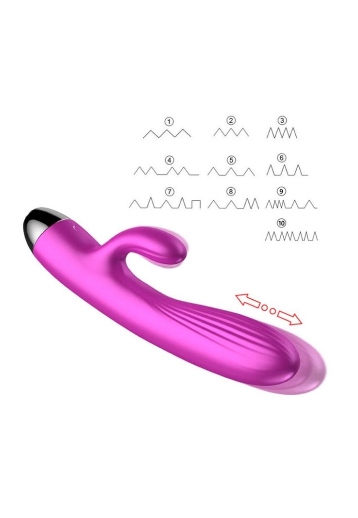 Vibrador Estimulador consolador Termoacción 42° Sacudida y10 tipos Vibración-1