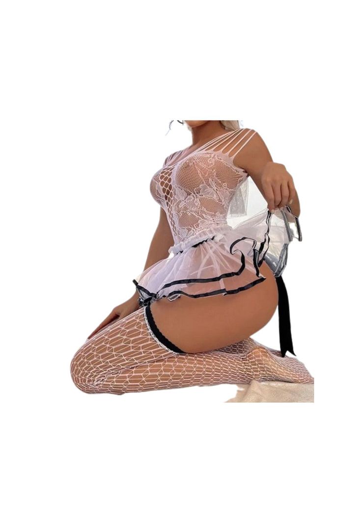 Lencería Sexy Vestido Malla Transparente Erótica Mujer-2