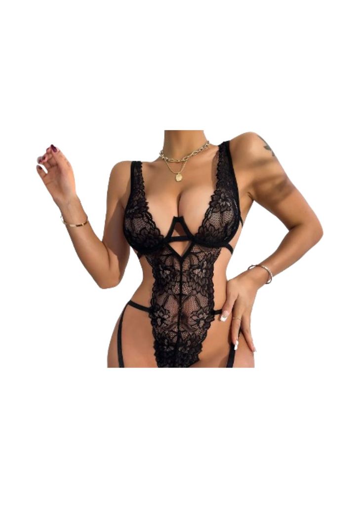 Lenceria Erotica De Encaje, Babydolls Entrepierna Abierta-0