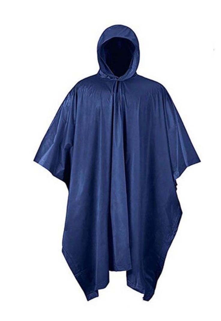 Poncho Impermiable Engomado Lluvia Azul Talla Unica-1
