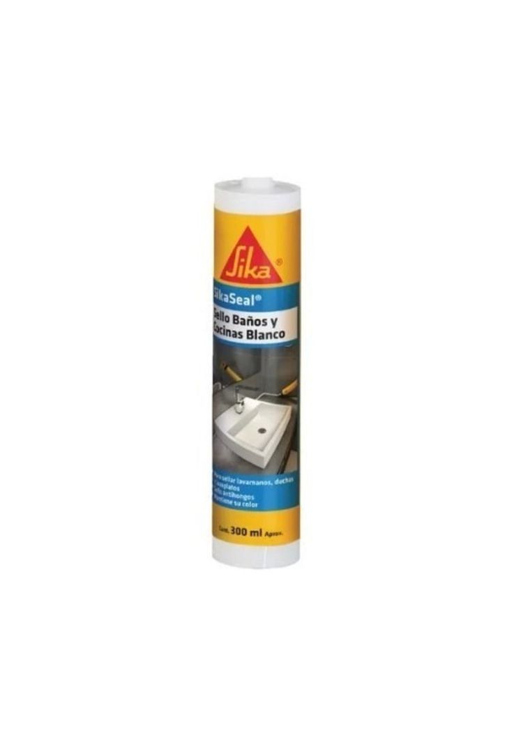 Silicona Blanca Para Baño Y Cocina Antihongo 300ml Sika-0