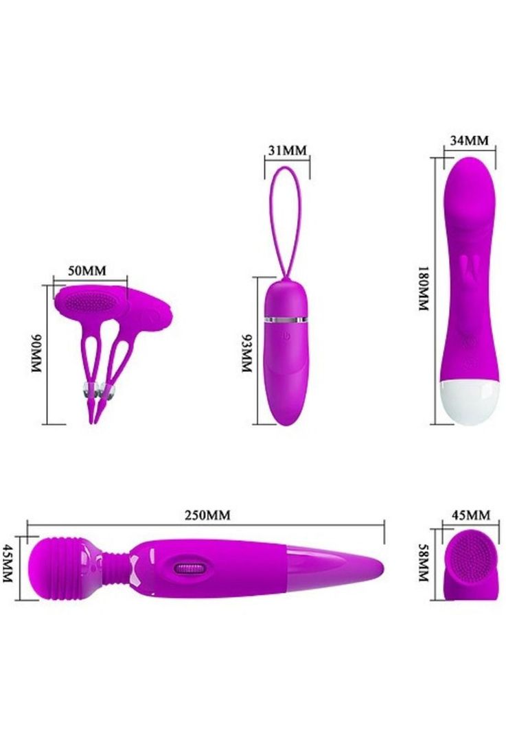 Juego De Vibradores Masajeadores Estimulante 5pcs Prettylove-5