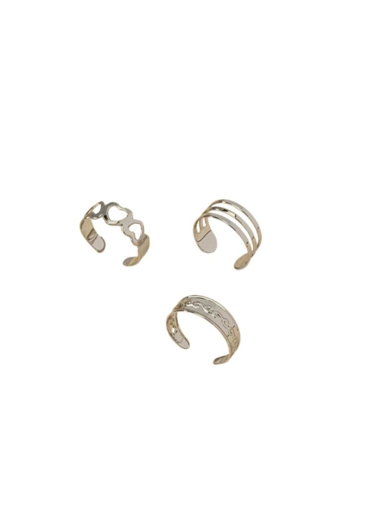 Set 3 Anillos Ajustables De Pies Dedos  dorados-0