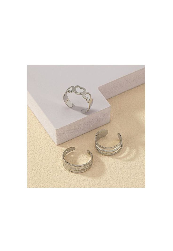 Set 3 Anillos Ajustables De Pies Dedos  dorados-1