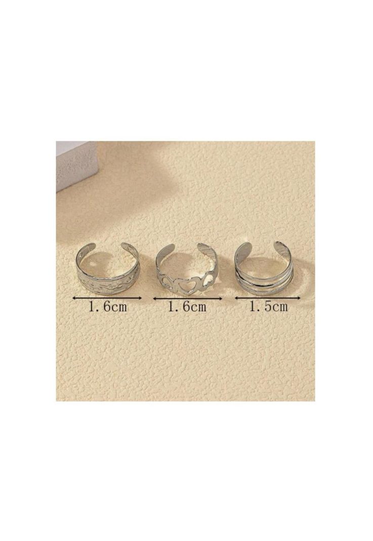 Set 3 Anillos Ajustables De Pies Dedos  dorados-2