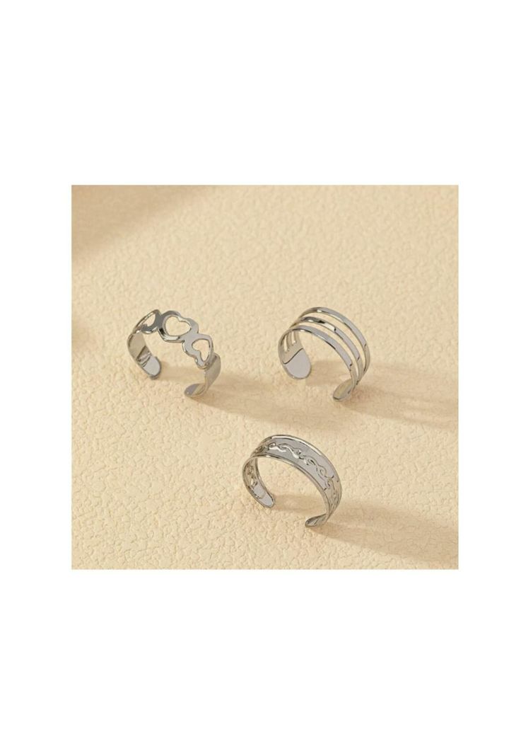 Set 3 Anillos Ajustables De Pies Dedos  dorados-3
