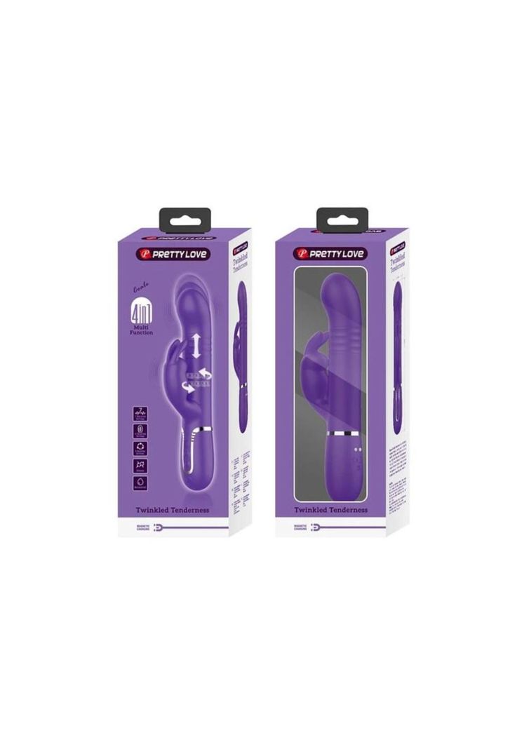 Vibrador Conejo con Empuje y Perlas Vibratorias Giratorias-0