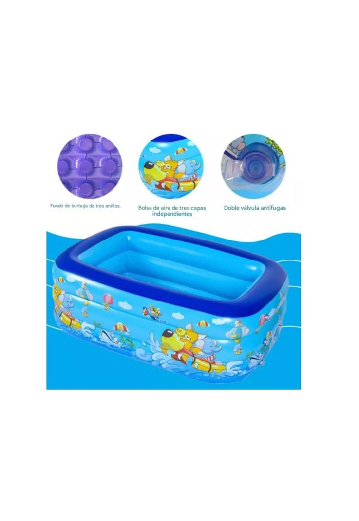 PISCINA INFLABLE VERANO 1,8M 180X130X55CM DIVERSION JUEGO-7