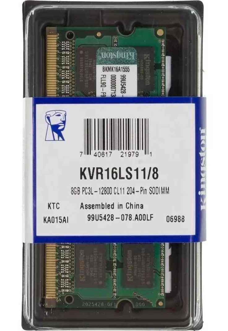 Memoria RAM ValueRAM color verde 8GB 1 Kingston KVR16LS11/8-1