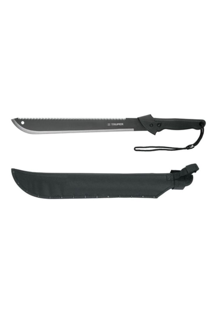 Machete Doble Filo 18 Cacha Bimaterial, Con Funda, Truper-0