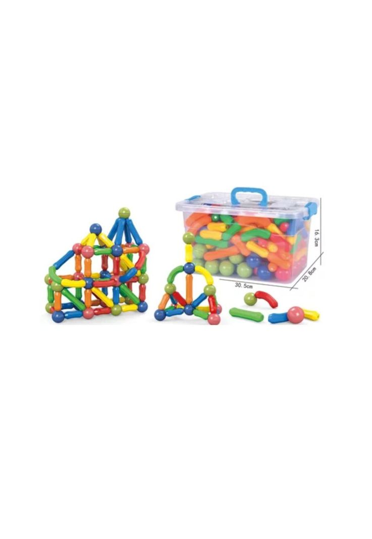 JUEGO DIDACTICO BLOQUES MAGNETICOS CONSTRUCCION 180PCS NIÑOS-3