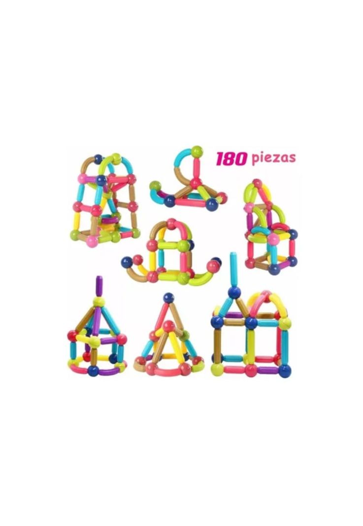 JUEGO DIDACTICO BLOQUES MAGNETICOS CONSTRUCCION 180PCS NIÑOS-4