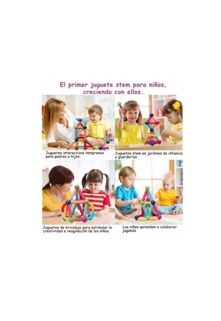JUEGO DIDACTICO BLOQUES MAGNETICOS CONSTRUCCION 180PCS NIÑOS-9