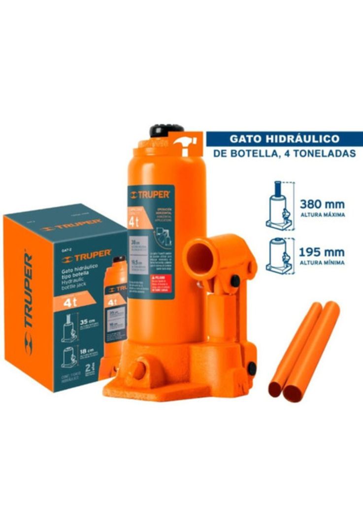 Gata Hidraulica 4 Tn Tipo Botella Truper Gat-4-1