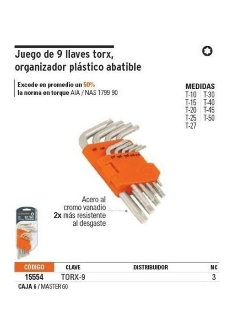Juego De Llaves Torx 9 Piezas Acero Vanadio Truper Profesion-2