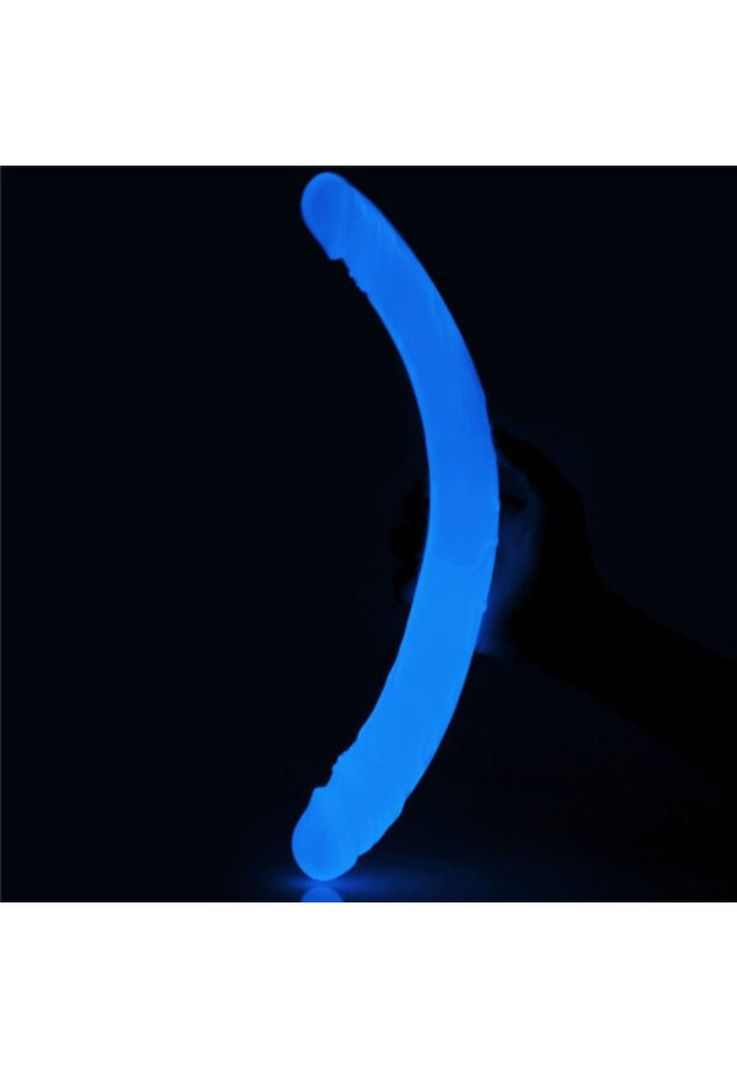 Dildo Doble Cabeza Texturizado Luminiscente Suave 33cm-4