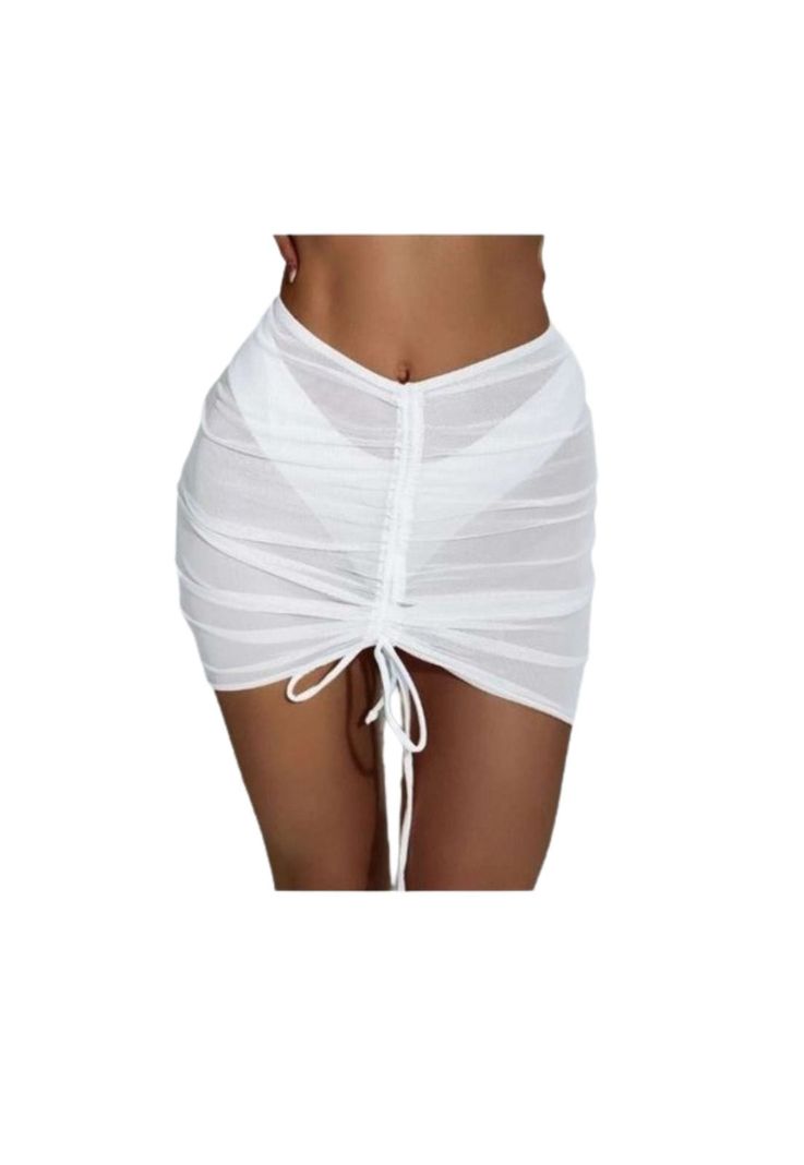 Falda Pareo Transparente Con Cordon Delantero-0