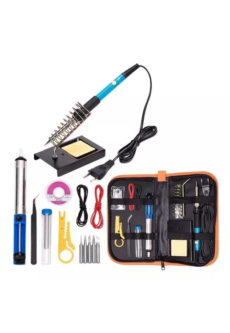 Kit Electrico Cautín 220v 60w Regulable 5 Puntas 16 Pcs-0