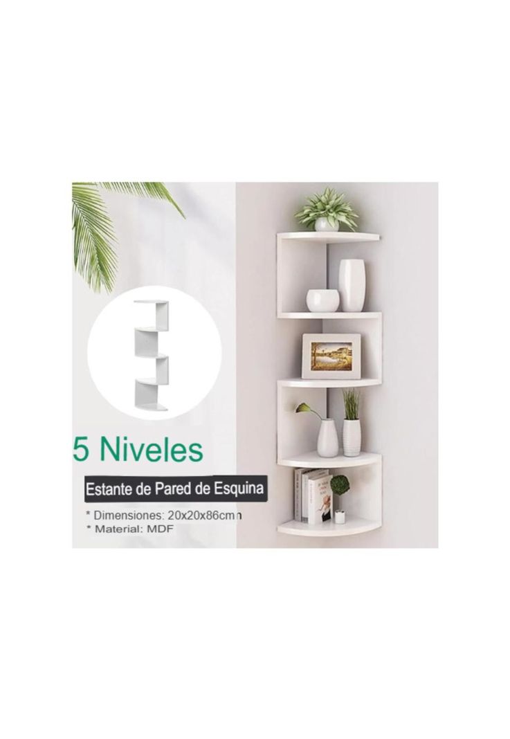 Estante Esquinero Repisa Minimalista 5niveles Estantería-4