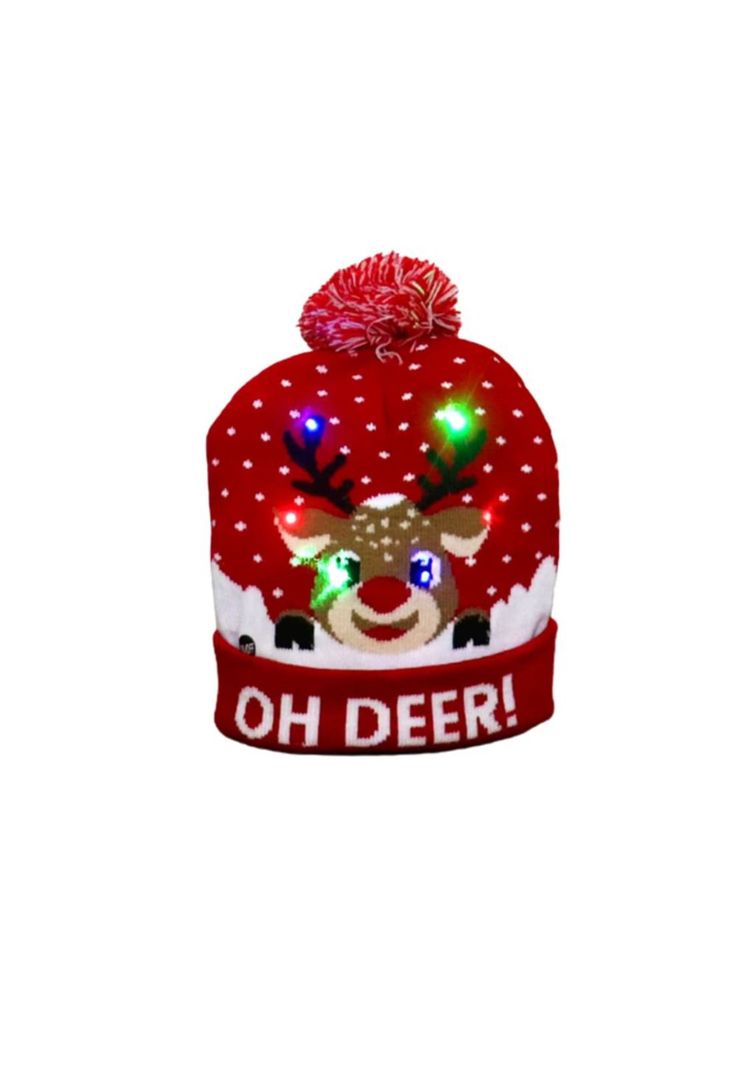 Pack de 3 Gorros de Navidad con luces Led Surtido Santa-0