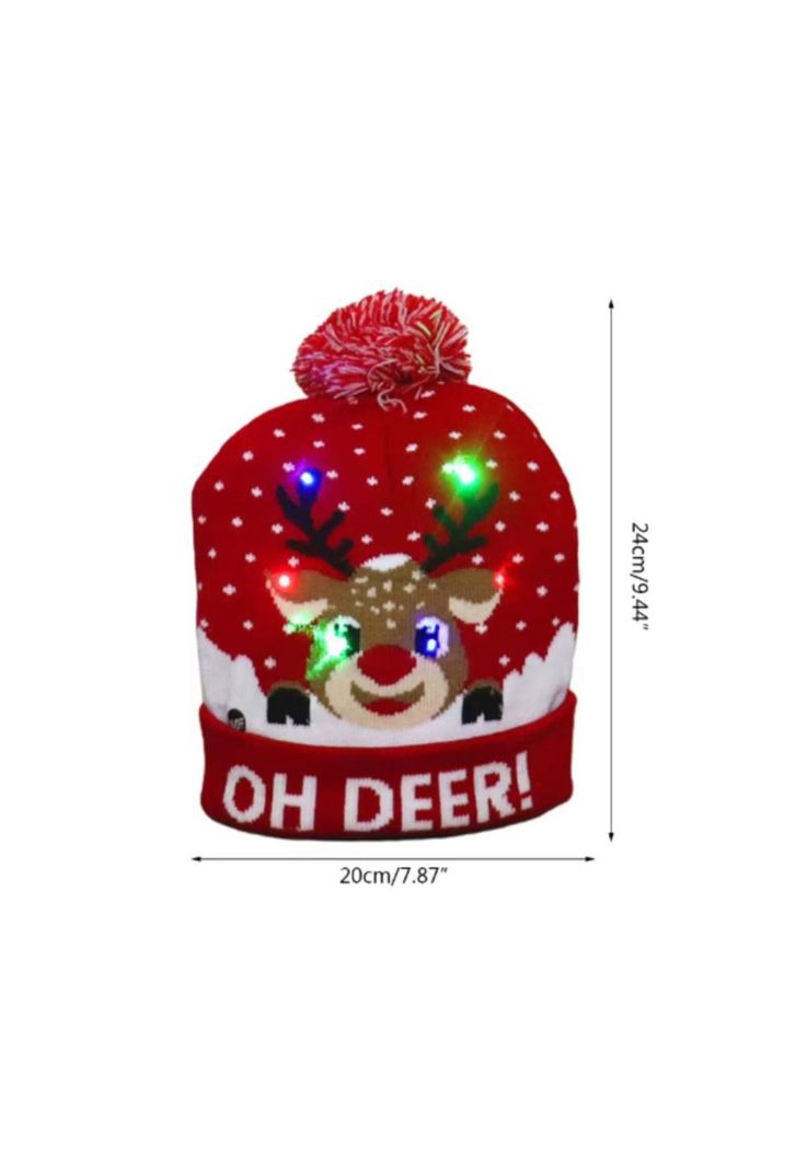 Pack de 3 Gorros de Navidad con luces Led Surtido Santa-7