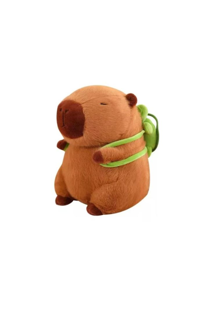muñeco de peluche Capibara de Felpa con mochila tortuga 23cm-0
