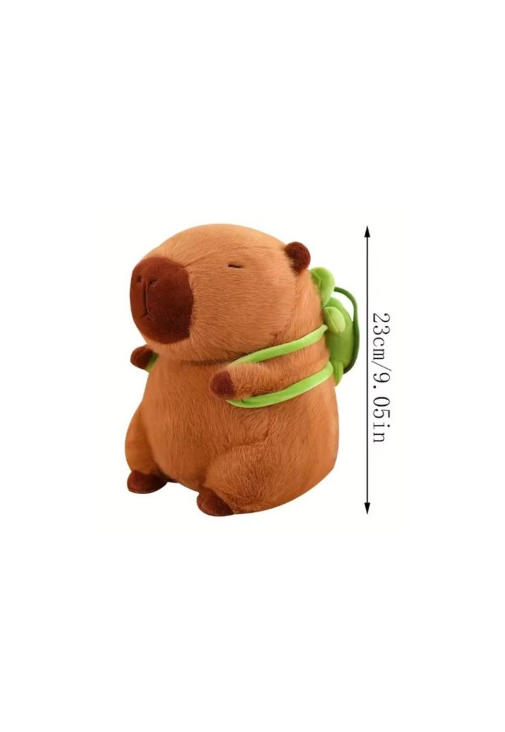 muñeco de peluche Capibara de Felpa con mochila tortuga 23cm-7