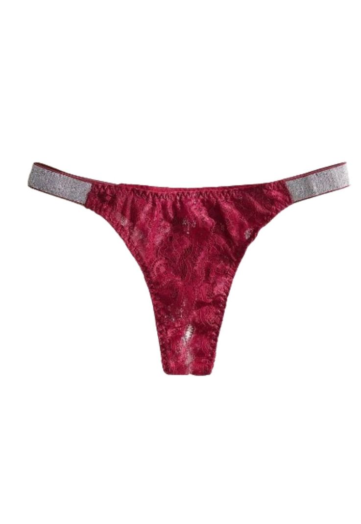 Tanga Colaless Entrepierna Abierta Encaje Y Cinta Brillante-5