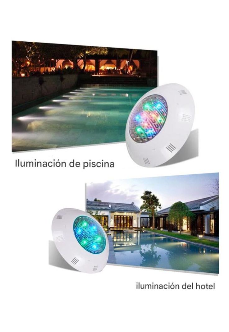 Foco Luz Led de Piscina con Control Remoto 24w Multicolor-4