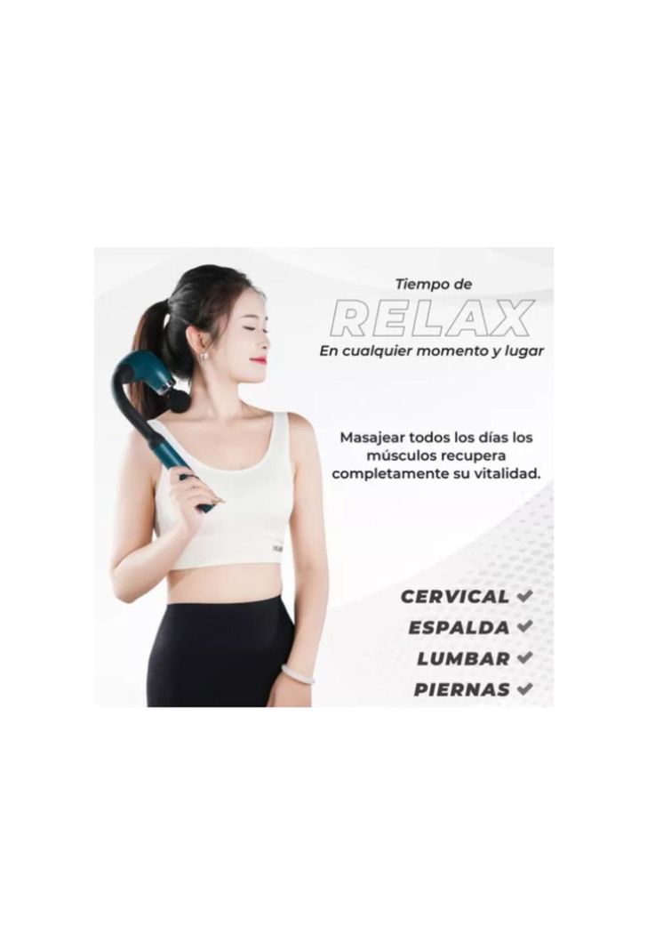 Masajeador Pistola Muscular con Mango Extendido Recargable-4