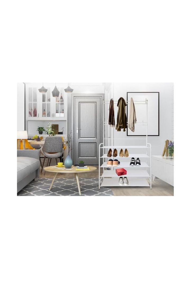 Organizador De Calzado Zapatos 5 Niveles Zapatero Perchero Color Blanco-2