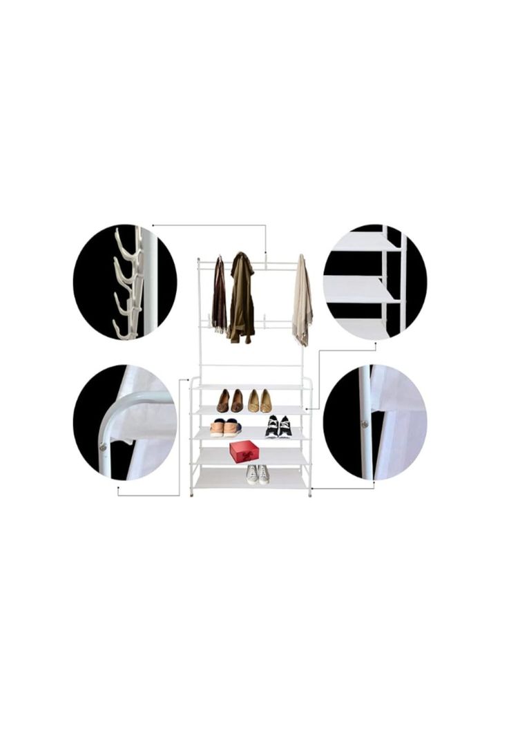 Organizador De Calzado Zapatos 5 Niveles Zapatero Perchero Color Blanco-4