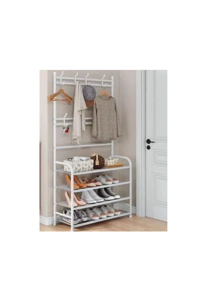 Organizador De Calzado Zapatos 5 Niveles Zapatero Perchero Color Blanco-5