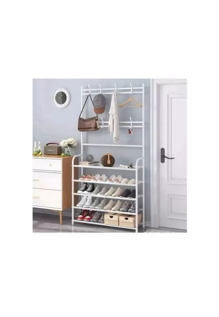 Organizador De Calzado Zapatos 5 Niveles Zapatero Perchero Color Blanco-7