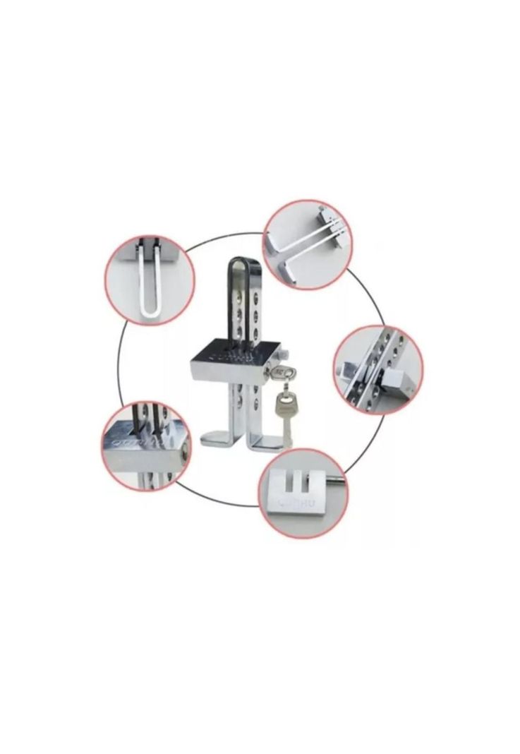 Traba Pedal + Candado + Llaves Seguridad Auto Anti Robo-4