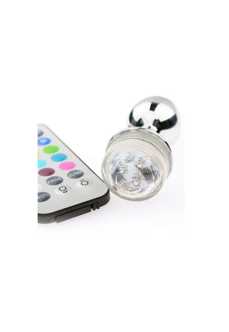 Plug Anal Luz Led Metalizado Dilatador Anal Control De Luces-2