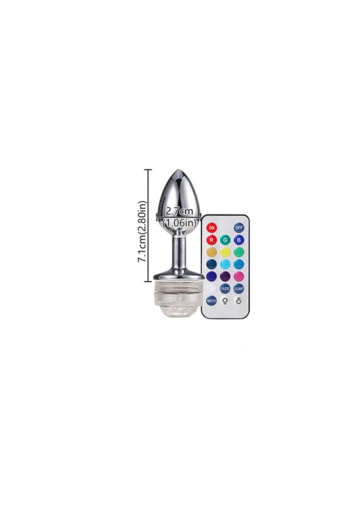 Plug Anal Luz Led Metalizado Dilatador Anal Control De Luces-3