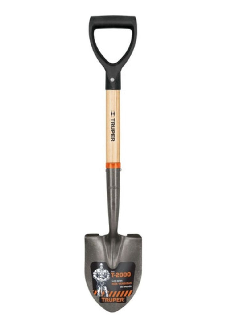 Pala Cajuelera Redonda Truper Con Mango Madera Acero Al Carb-0