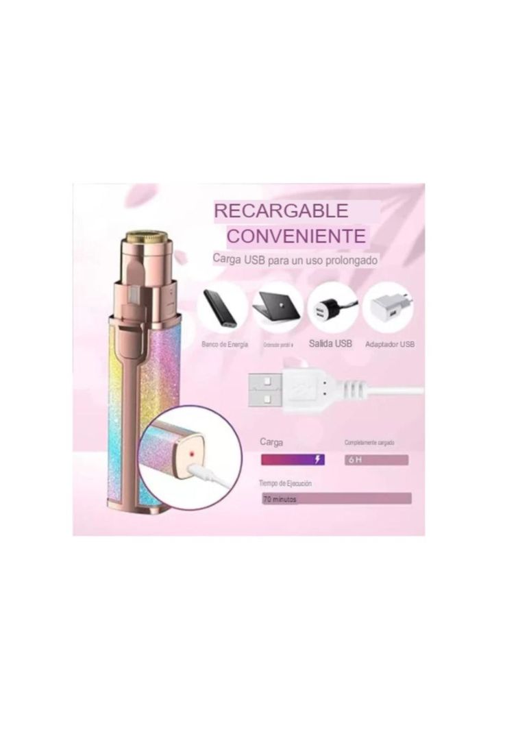 Depiladora Removedor De Vello Facial Ceja 2 En 1 Recargable-5