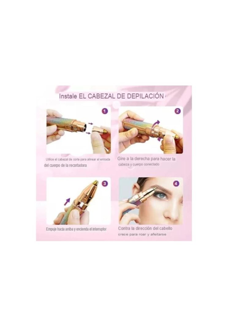 Depiladora Removedor De Vello Facial Ceja 2 En 1 Recargable-6