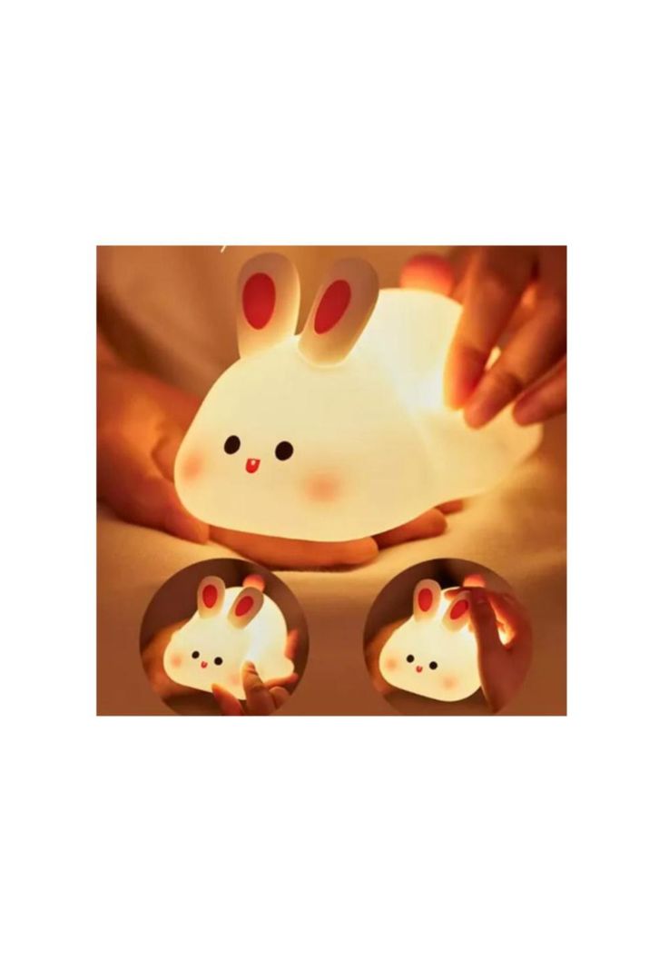 Lampara Nocturna Conejo c/sensor Bebes - Niños Espanta Cuco-4