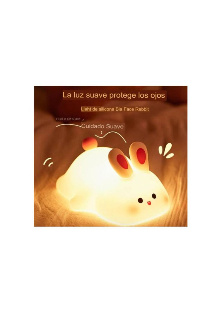 Lampara Nocturna Conejo c/sensor Bebes - Niños Espanta Cuco-7