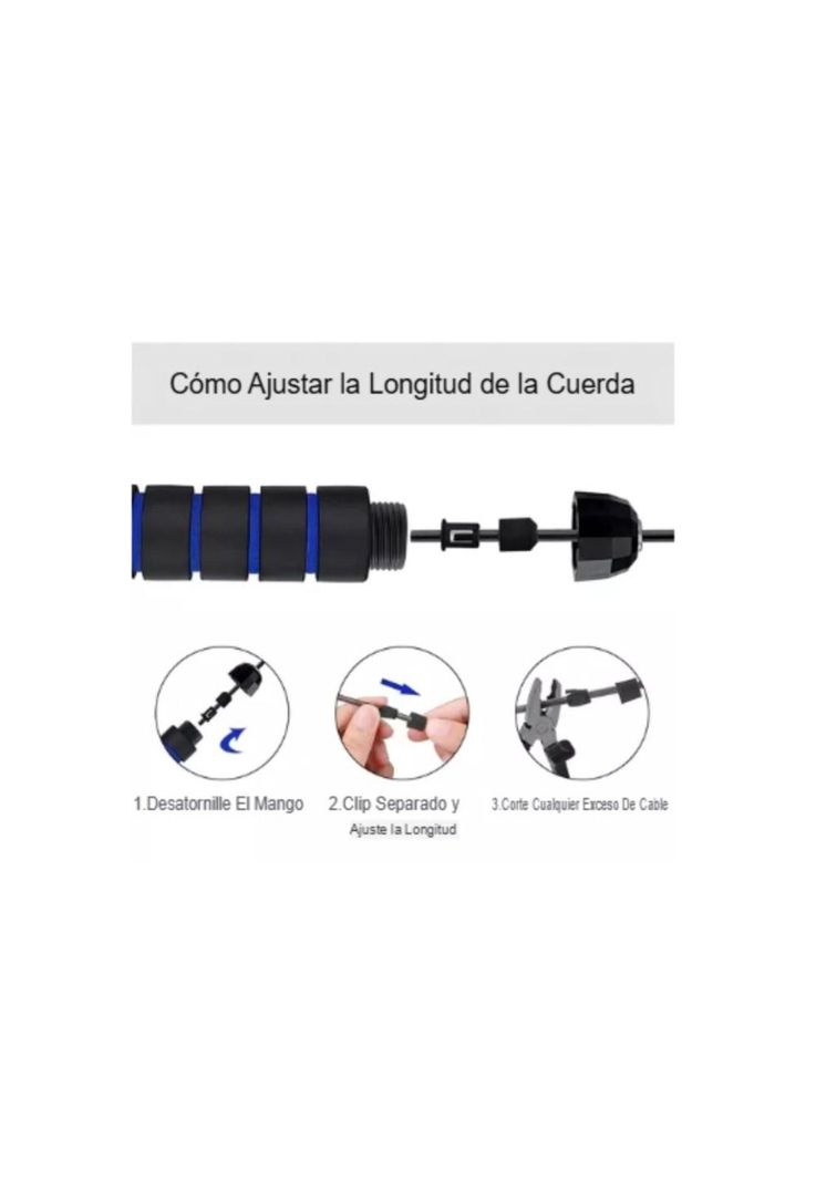 Cuerda Para Saltar Cardio Crossfit Deporte Velocidad Ajustab-3