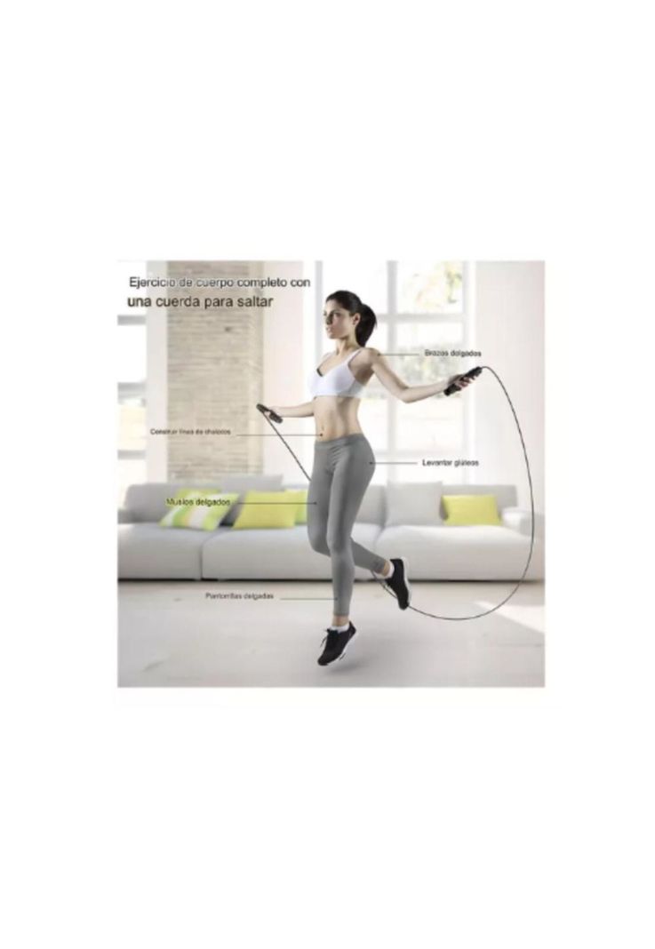 Cuerda Para Saltar Cardio Crossfit Deporte Velocidad Ajustab-5