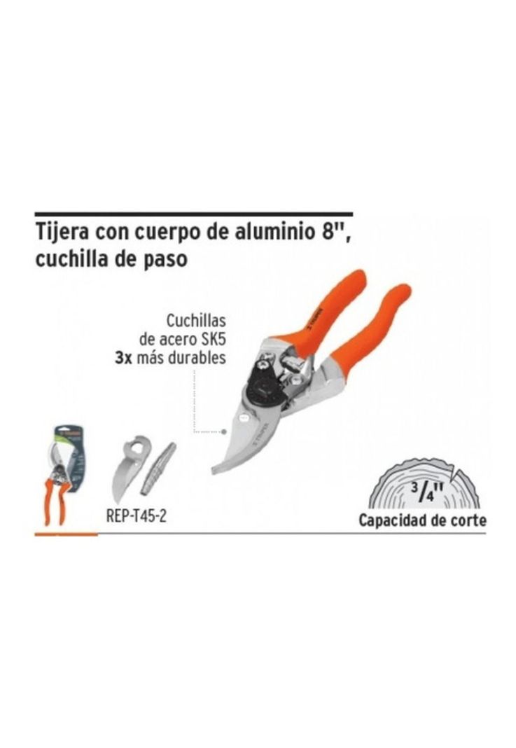 Tijera Podar Profesional Cuchilla 8.1/2 T-45 Truper Jardin-2