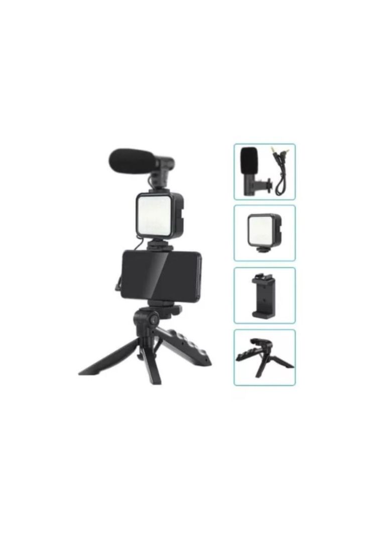 Kit De Grabación Con Micrófono Luz Led Y Soporte Trípode-5