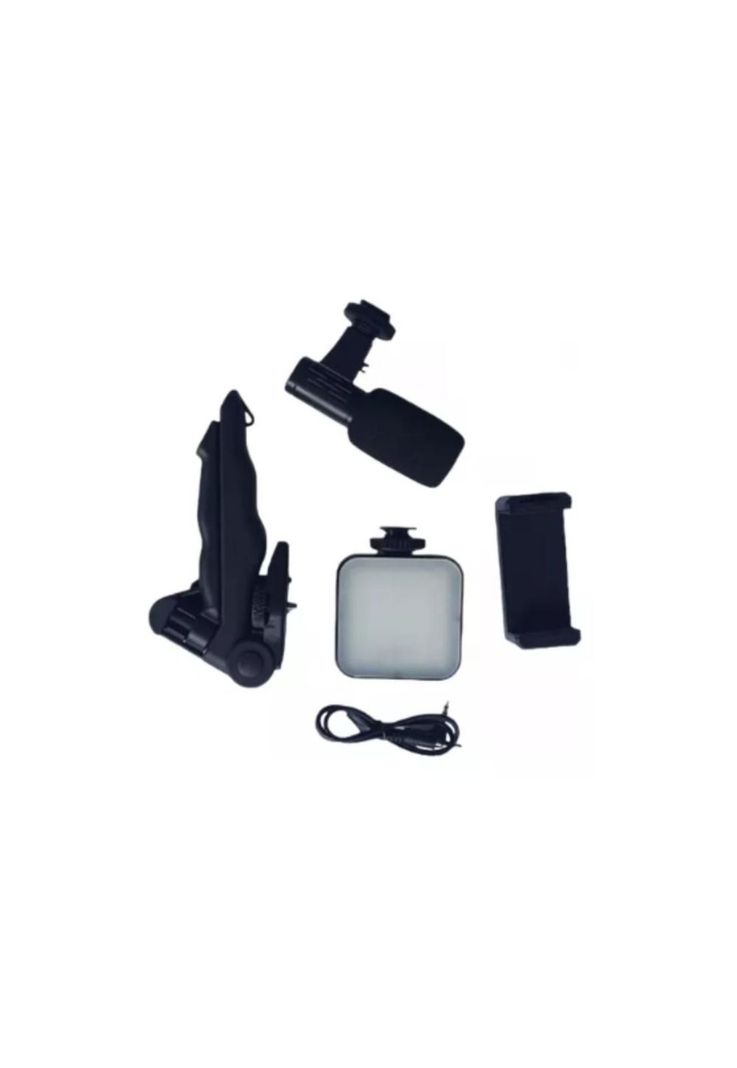 Kit De Grabación Con Micrófono Luz Led Y Soporte Trípode-6
