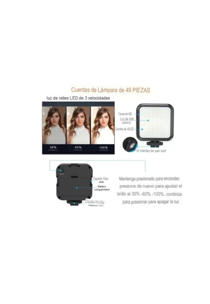 Kit De Grabación Con Micrófono Luz Led Y Soporte Trípode-9